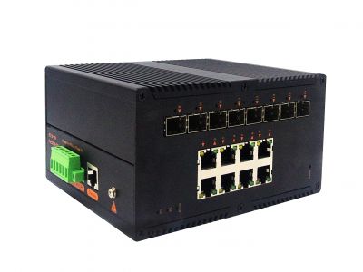 工業(yè)級POE(NT品牌)管理型千兆8光8電(M系列)交換機(jī) 工業(yè)級POE(NT品牌)管理型千兆8光8電(M系列)交換機(jī)